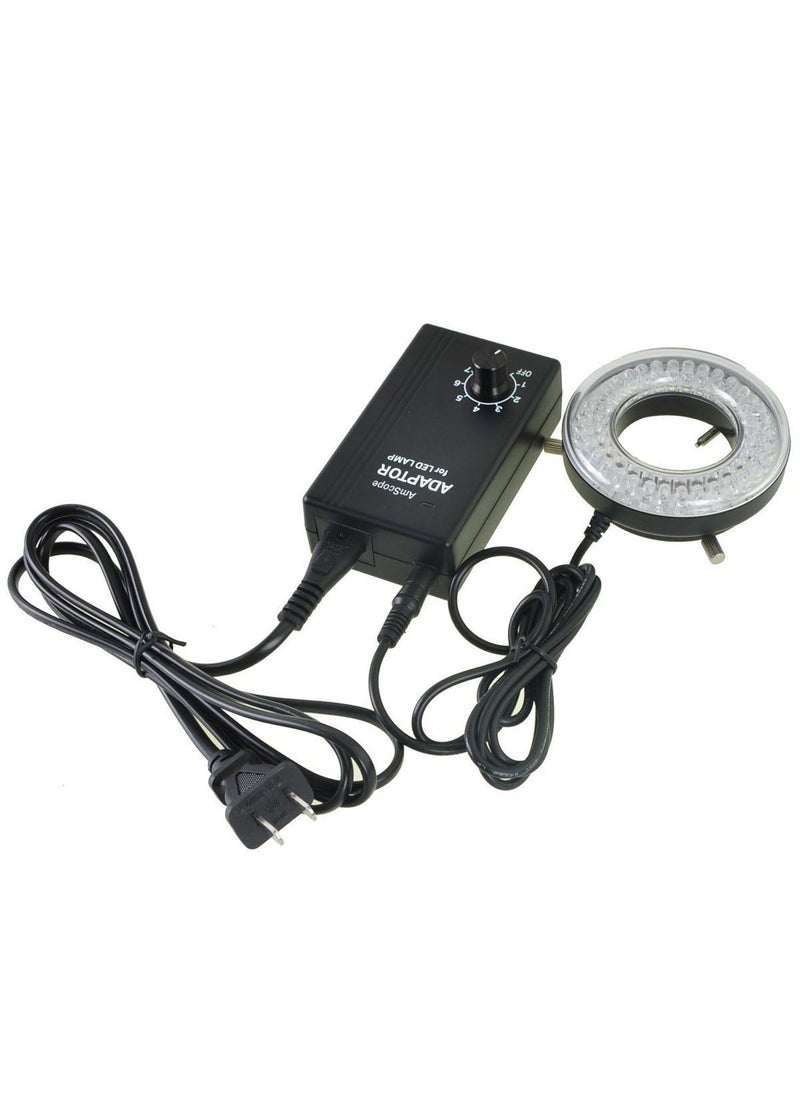 AmScope AmScope LED-64-ZK Microscope Ring Light with Adapter, white  - Image 1