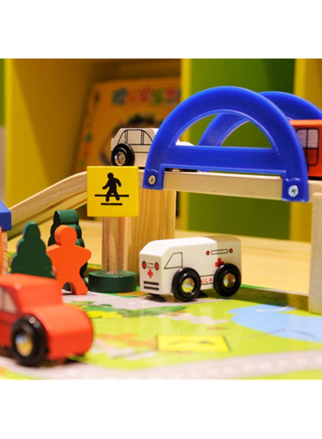 Mubei Traffic Scene Wooden Track Building Blocks Educational Toys Early Education Puzzle Kindergarten Parent-Child Children's Toys-Color:Mubei City Track - Image 4