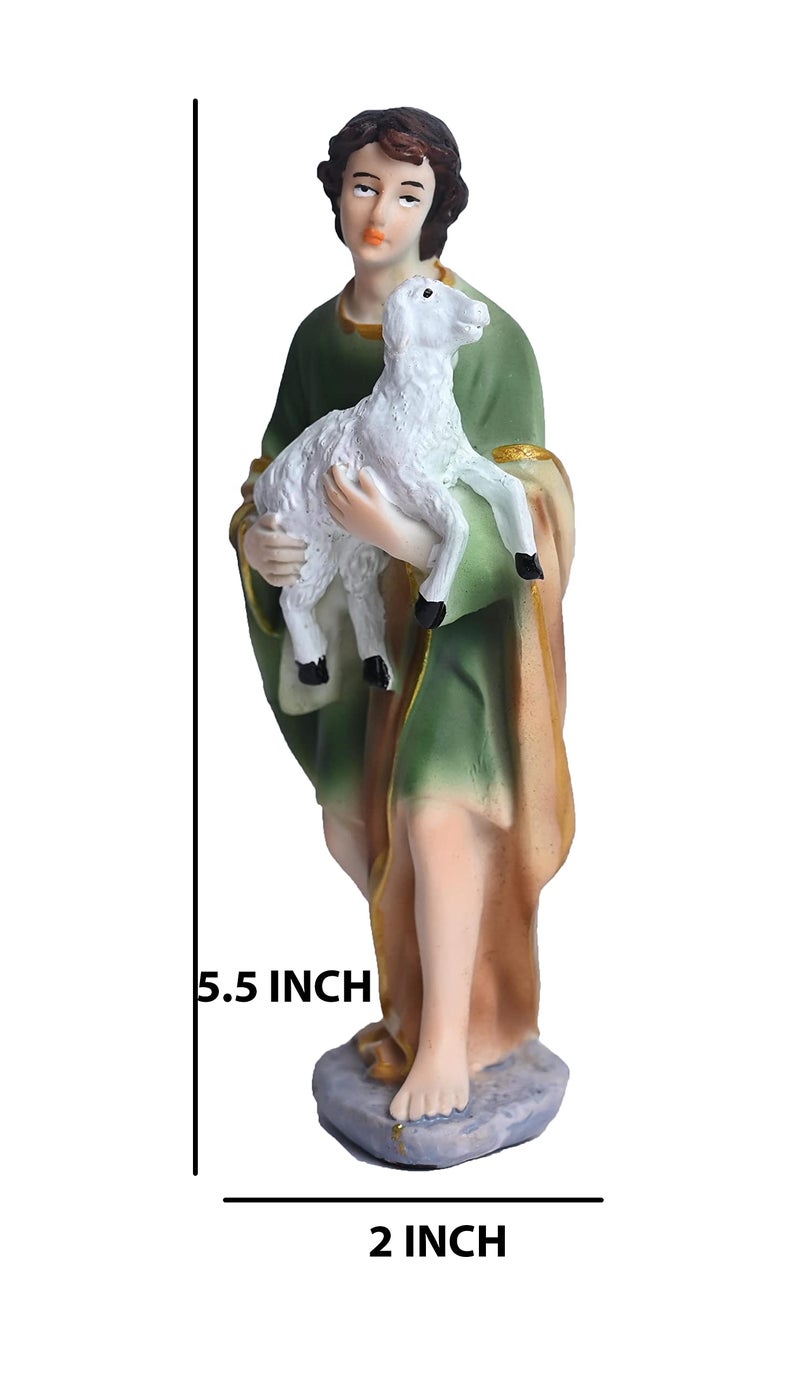 KariGhar Crib Set | Nativity Set Baby Jesus Statue Mother Mary Idol and Joseph Statue Crib Set Perfect for Christmas Decoration Kudil Set of 15 Pic | Multicolour | 6 Inch - Image 4