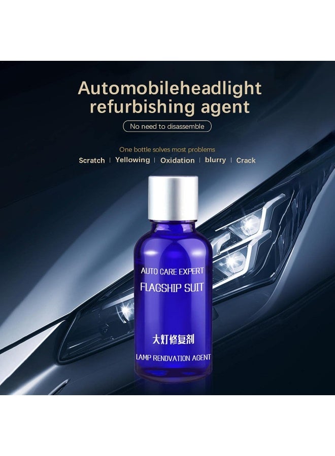 2 Pcs Headlight Restoration Kit, Automobile Renovating Agent Cleaning Kit, 30ml Headlight Polish to Repair Scratches and Remove Yellow Gaze, Safe and Effective - Image 2