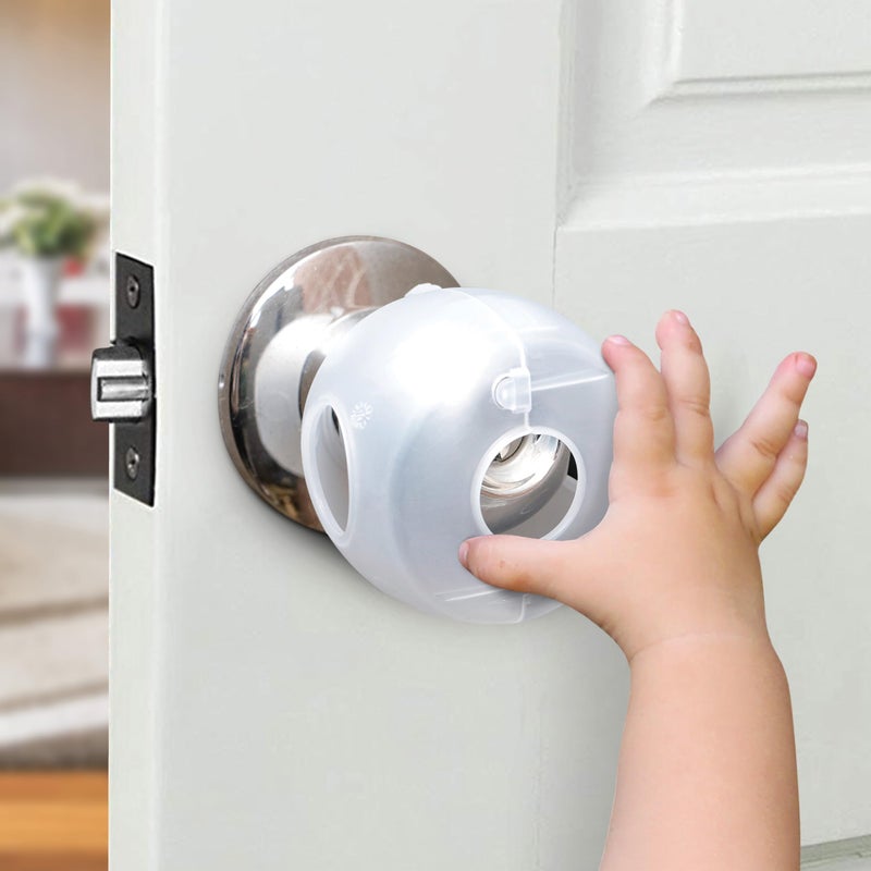 Dreambaby EZY-Fit Door Knob Child Proof Safety Covers - Fits Most Standard Doorknobs - Suitable for Push & Twist Locks - White - 3 Pack - Model L908 - Image 2
