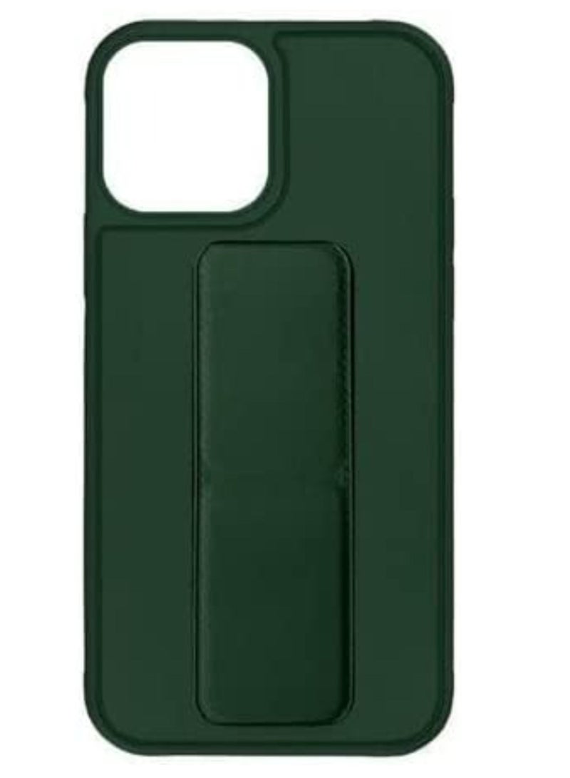 IPhone 14 Pro Max Case with Magnetic Foldable Back Stand and Holder, Cover with Finger Strap and Hand Grip, Magnetic Car Mount Kickstand IPhone 14 Pro Max (Dark Green) - Image 2