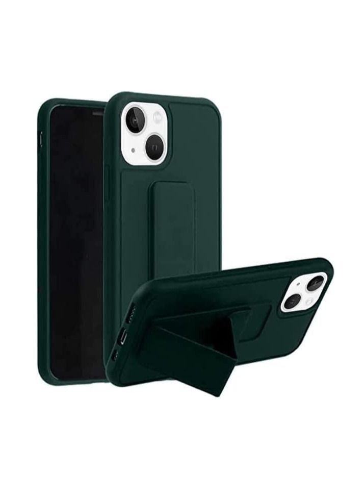 IPhone 14 Pro Max Case with Magnetic Foldable Back Stand and Holder, Cover with Finger Strap and Hand Grip, Magnetic Car Mount Kickstand IPhone 14 Pro Max (Dark Green) - Image 3