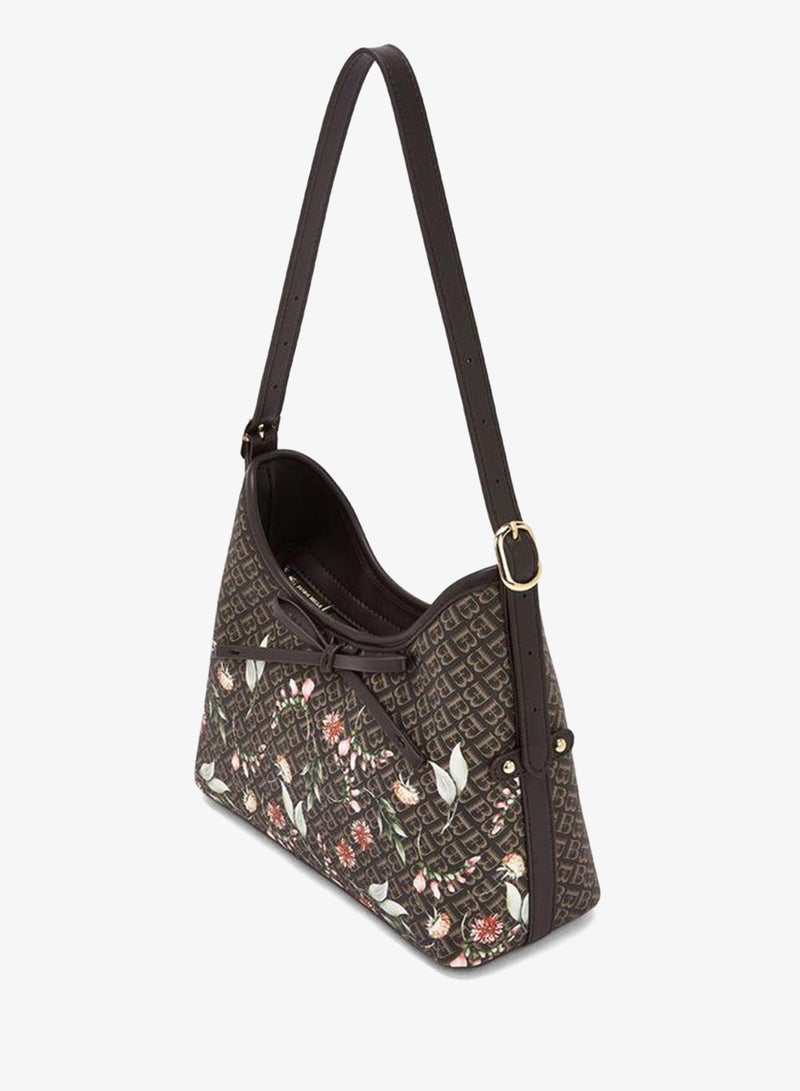 Flora Bella By Shoexpress Flora Bella Monogram Print Shoulder Bag with Adjustable Strap - Image 5