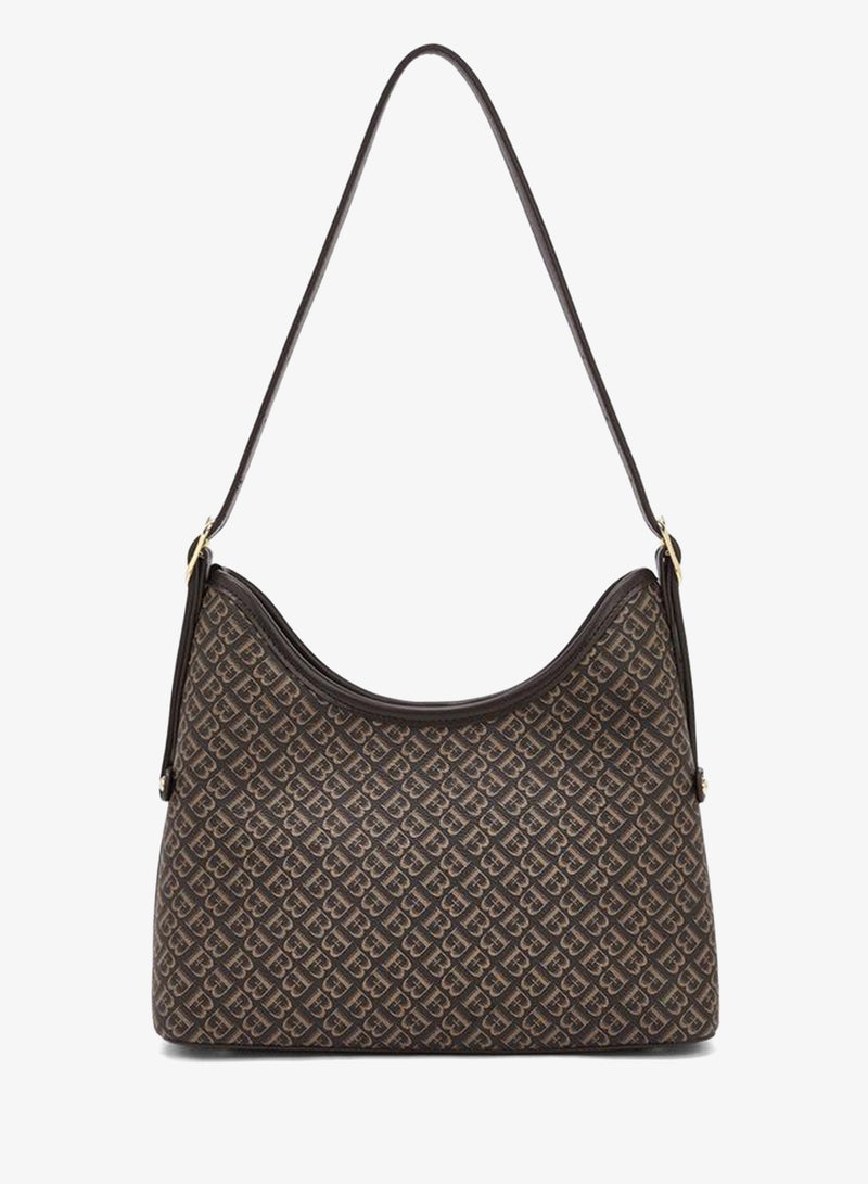 Flora Bella By Shoexpress Flora Bella Monogram Print Shoulder Bag with Adjustable Strap - Image 4