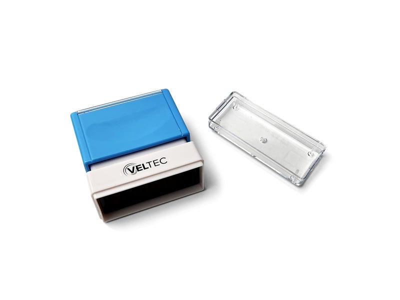 Veltec Premium Pre-Inked Message Stamp, Red Ink (Entered) - Image 3