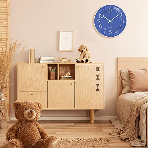 Rylan Wall Clock 12" Silent Quartz Decorative Latest Wall Clock Non-Ticking Classic Clock Battery Operated Round Easy to Read for Room/Home/Kitchen/Bedroom/Office/School.- (Sky Blue) - Image 5