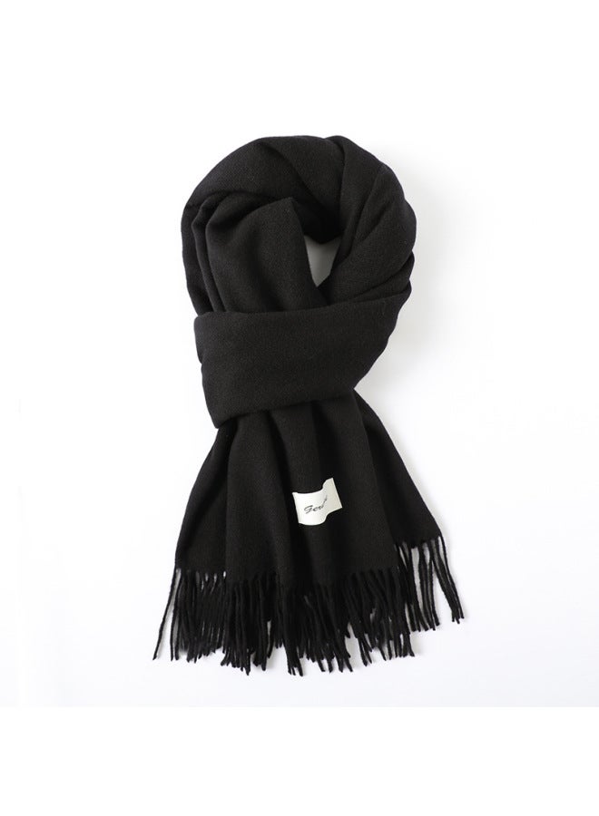 Cashmere Hand Scarf Women's Simple Solid Color Tassel Shawl Autumn And Winter Warm Imitation Cashmere Scarf All-match Casual Scarf