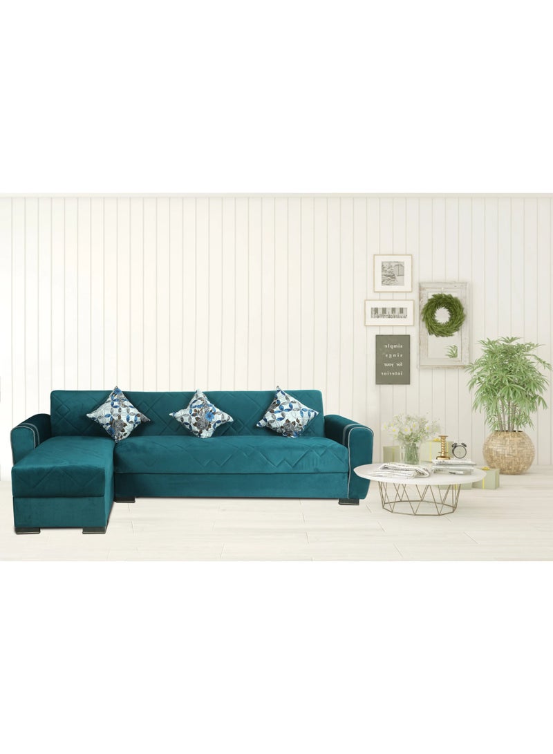 Corner sofa/chaise lounge/bed 100*200cm 165*80cm 3 cushions - Image 1