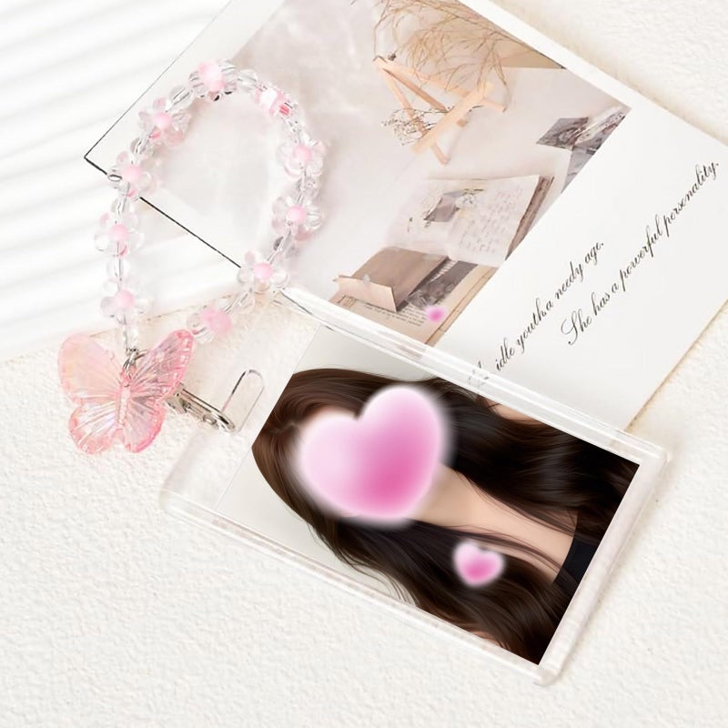PKRFCJ 2 Sets Photocard Holder,Kpop Photocard Holder,with Creative Butterfly Chain Keychain for Easy Access to Cards,Suitable for Kpop Album Cards,Fun Gifts for Friends - Image 3