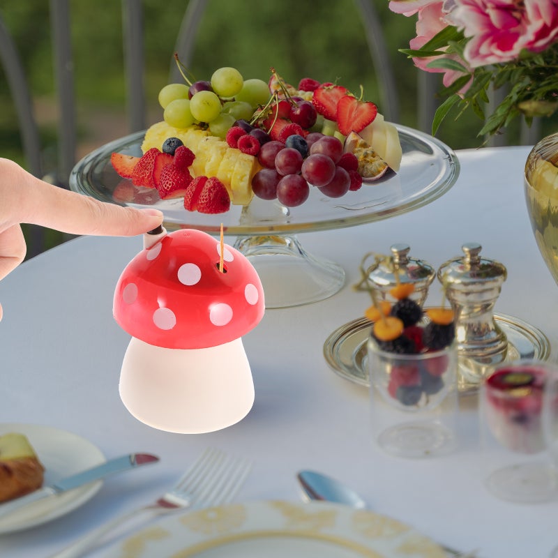 4pcs Toothpick Boxes Mushroom Shaped Toothpick Containers Automatic Toothpick Holder - Image 2