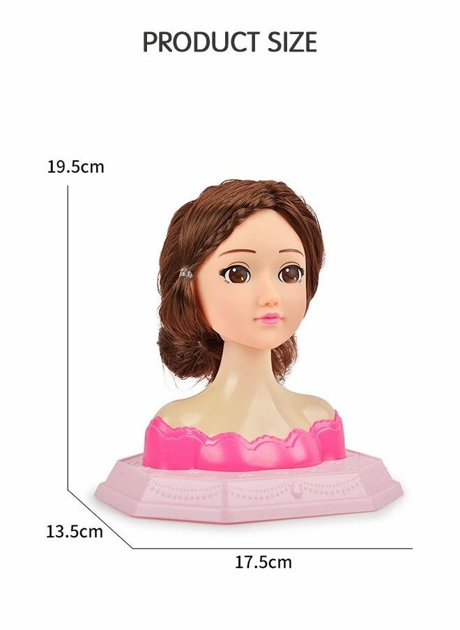 GROIC Long Hair Doll,Half Body Play House Dressing Braid Toy, Design Model Doll Head, Girls Playset with Beauty and Fashion Accessories  - Image 5