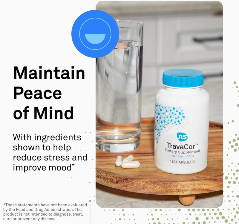 NeuroScience Mood Support Supplement  TravaCor  L Theanine Supplement with 5HTP  More to Help Soothe Stress Encourage Calm Sleep  Aid Healthy GABA Activity 120 Capsules - Image 2