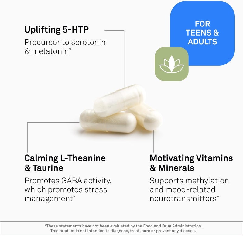 NeuroScience Mood Support Supplement  TravaCor  L Theanine Supplement with 5HTP  More to Help Soothe Stress Encourage Calm Sleep  Aid Healthy GABA Activity 120 Capsules - Image 3