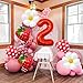 Corabsar Strawberry Balloons Second Birthday Decorations for Girl 40 Inch Mylar Red Number 2 Balloons Strawberry Balloon for Strawberry Party Decorations Strawberry Birthday Decorations - Image 4