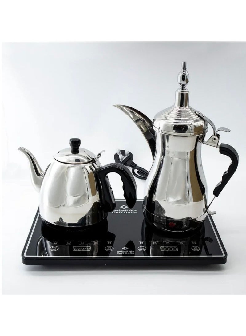 غالف دالا دلة الخليج طقم صنع القهوة العربية والشاي بسعة 1000 مل وقوة 1600 واط - Image 1
