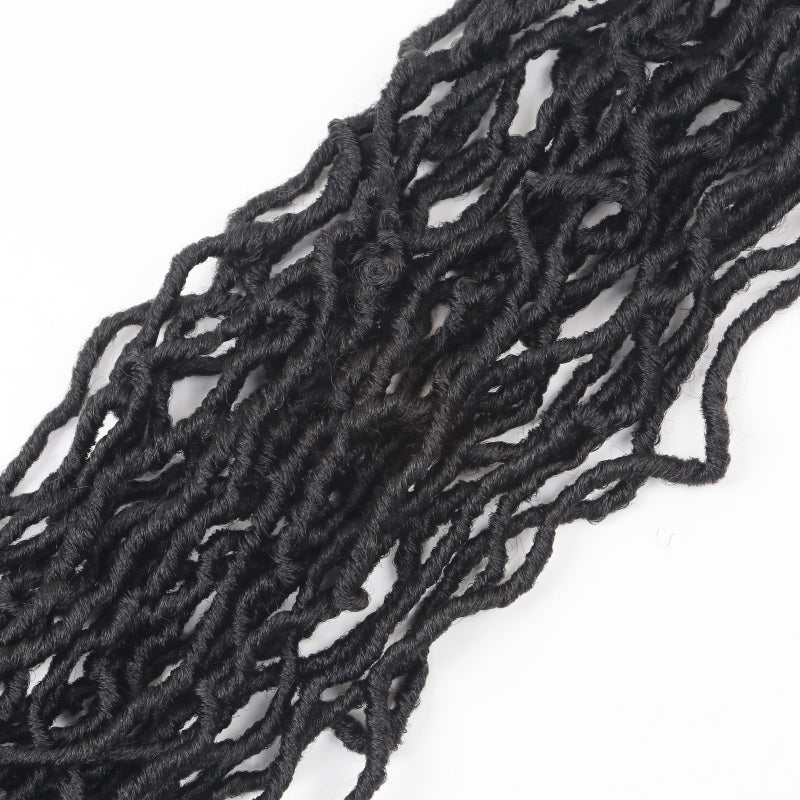 Vemet Soft Locs 30 Inch Synthetic 8 Packs Faux Locs Pre Looped Curly Wavy Crochet Hair For Black Women Hair Extensions 1B - Image 5