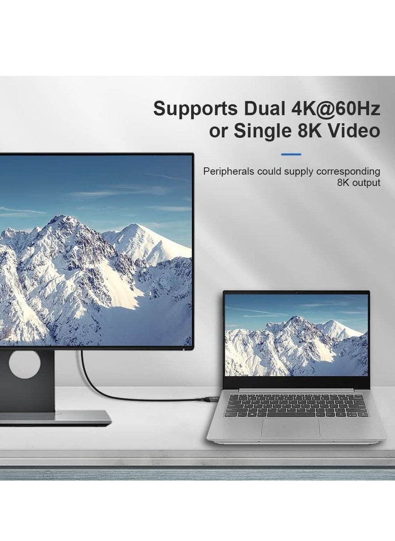 Excefore USB4 Cable Compatible with Thunderbolt 4, 8K 5K USB-C Cable 8K@60Hz 5K/4K 60Hz Video 40Gbps Data Transmissions Rate 20V 5A 100W Power Delivery 3in1 USB-C Cable External SSD eGPU (1Meter)  - Image 5