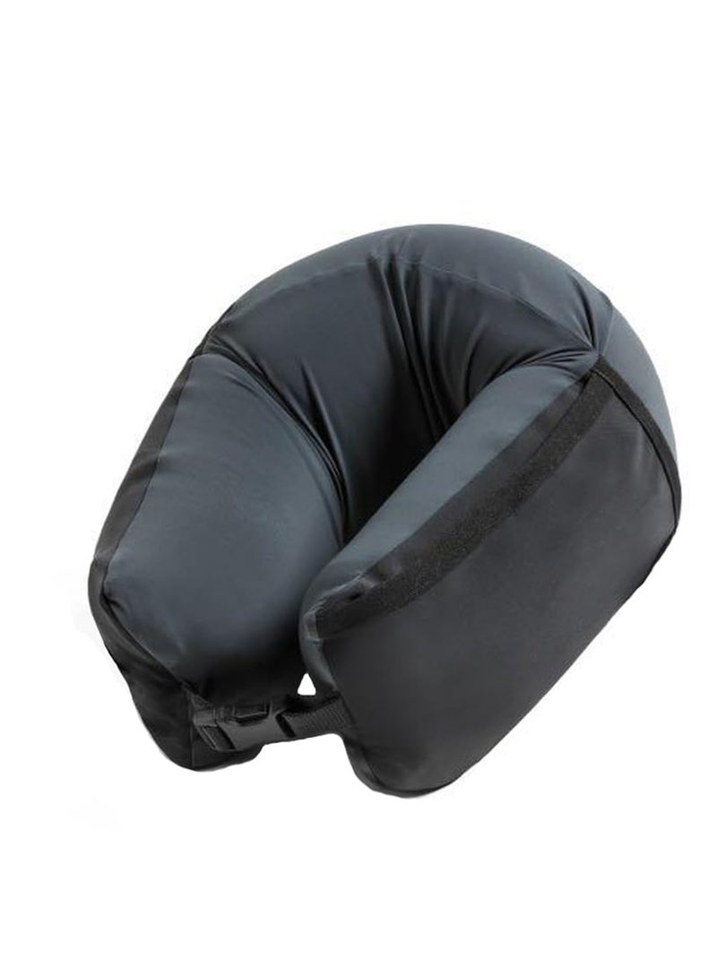 Excefore وسادة رقبة، للنوم في الطائرة، وسادة رقبة لملحقات السفر، وسادة سفر على شكل سلحفاة، مجموعة سفر بالطائرة، وسادة رقبة من الذاكرة، للنوم، وسادة رقبة للسفريات، سوداء - Image 1