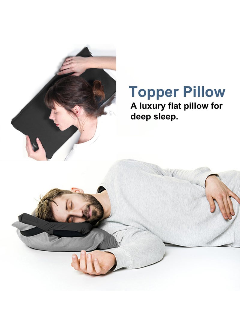 Excefore وسادة رقبة، للنوم في الطائرة، وسادة رقبة لملحقات السفر، وسادة سفر على شكل سلحفاة، مجموعة سفر بالطائرة، وسادة رقبة من الذاكرة، للنوم، وسادة رقبة للسفريات، سوداء - Image 4