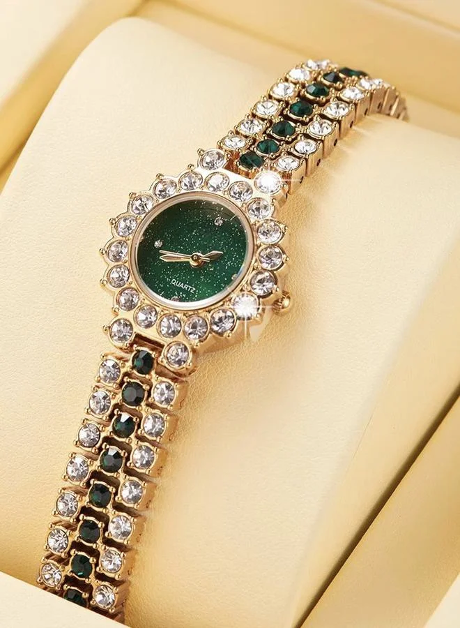 Styli Rhinestone Decor Starry Dial Quartz Watch
