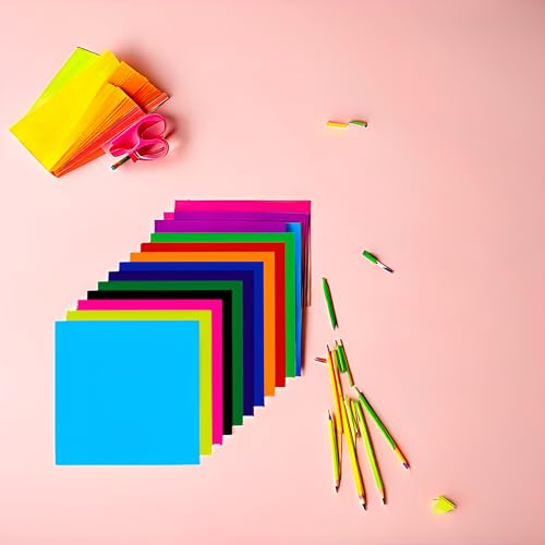 Target Publications Origami Paper for Art and Craft | Pack of 200 Sheets (20 Sheet X 10 Color) Size Approx 15 X 15 CM | Fluorescent Color Both Side for Origami, Scrap-booking & School Project Work - Image 3