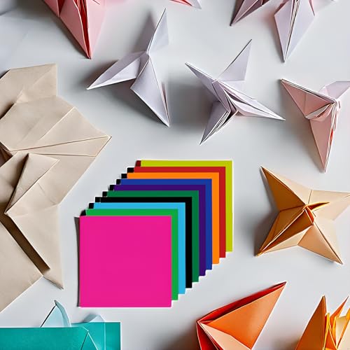 Target Publications Origami Paper for Art and Craft | Pack of 200 Sheets (20 Sheet X 10 Color) Size Approx 15 X 15 CM | Fluorescent Color Both Side for Origami, Scrap-booking & School Project Work - Image 2