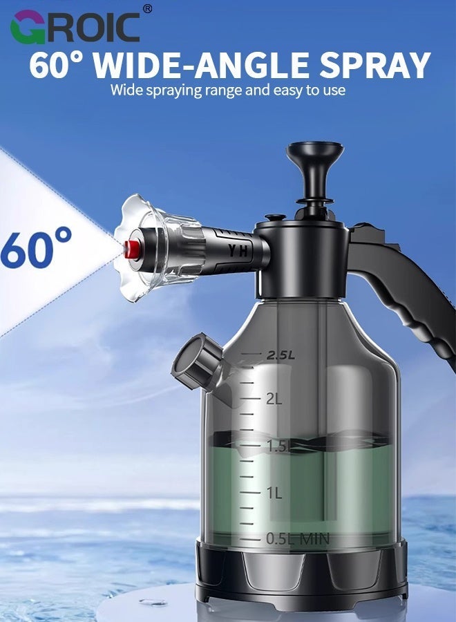 GROIC Handheld Car Wash Sprayer Manual Pressure Pump,3L foam watering can,Car Cleaning Supplies with Car wash towels and car wash sponges,Pressure Sprayer for Home, Lawn, Garden, Car - Image 5
