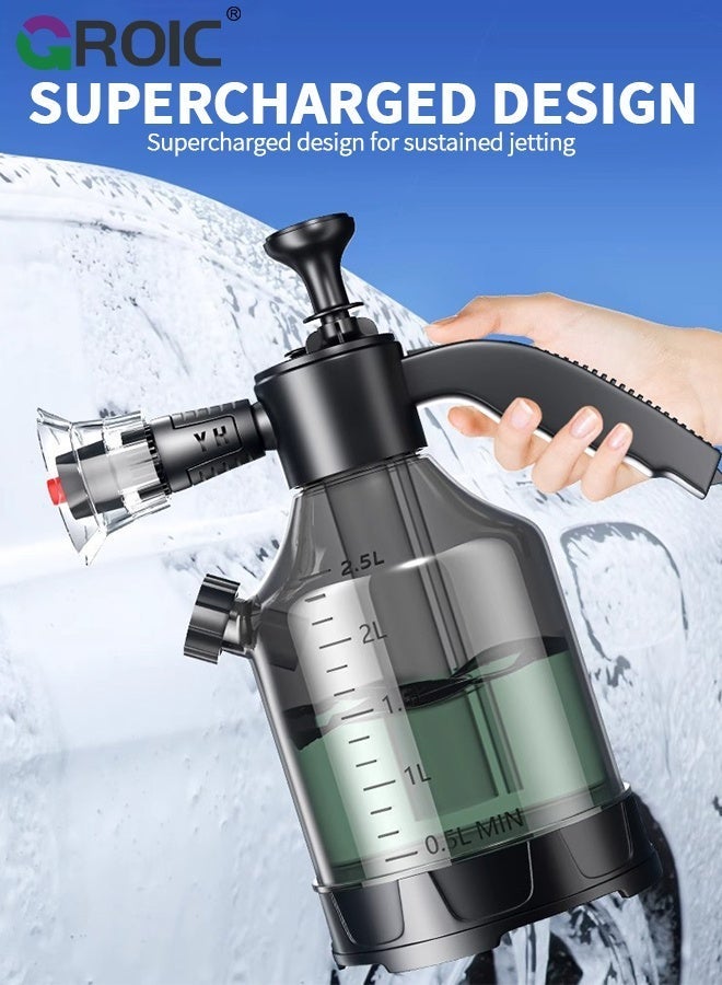 GROIC Handheld Car Wash Sprayer Manual Pressure Pump,3L foam watering can,Car Cleaning Supplies with Car wash towels and car wash sponges,Pressure Sprayer for Home, Lawn, Garden, Car - Image 4