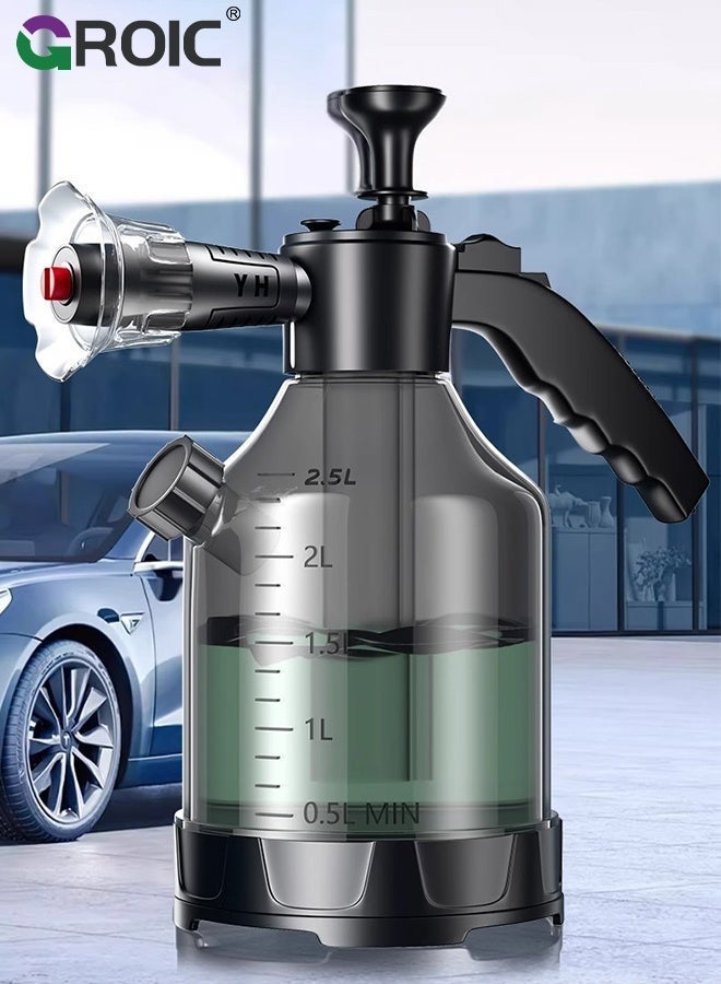 GROIC Handheld Car Wash Sprayer Manual Pressure Pump,3L foam watering can,Car Cleaning Supplies with Car wash towels and car wash sponges,Pressure Sprayer for Home, Lawn, Garden, Car - Image 3