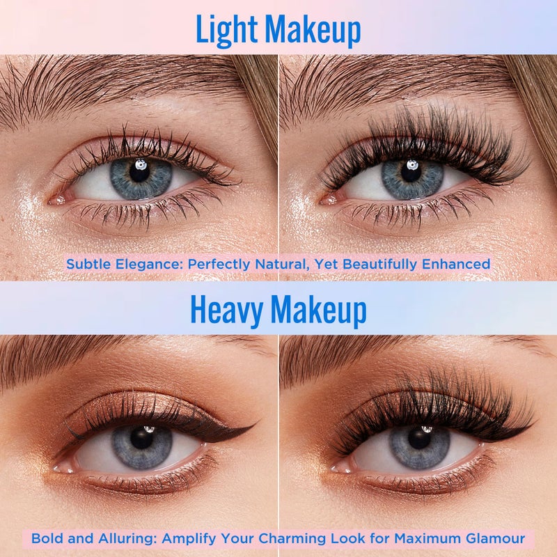 BEPHOLAN Eyelashes Natural Look False Lashes - Bepholan Fake Eyelashes 5D Super Fluffy False Eyelashes Black Band Wispy Lashes 3-Pack Faux Mink Lashes(XMZ91) - Image 5