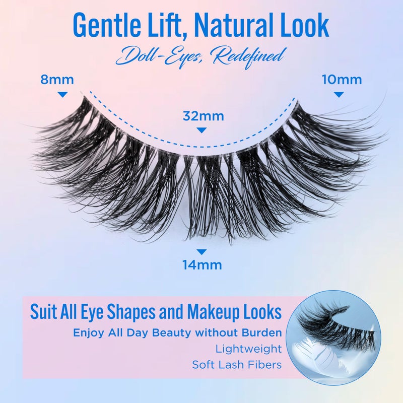 BEPHOLAN Eyelashes Natural Look False Lashes - Bepholan Fake Eyelashes 5D Super Fluffy False Eyelashes Black Band Wispy Lashes 3-Pack Faux Mink Lashes(XMZ91) - Image 2
