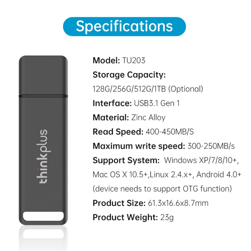 محرك أقراص USB محمول بسعة 512 جيجابايت فائق السرعة بموصل USB 3.1 Gen 1 - توصيل وتشغيل دون الحاجة إلى برامج محرك أقراص USB محمول للنسخ الاحتياطي على الكمبيوتر، وبث 4K على التلفزيون الذكي، وأجهزة Windows وMac وLinux وAndroid OTG - Image 3