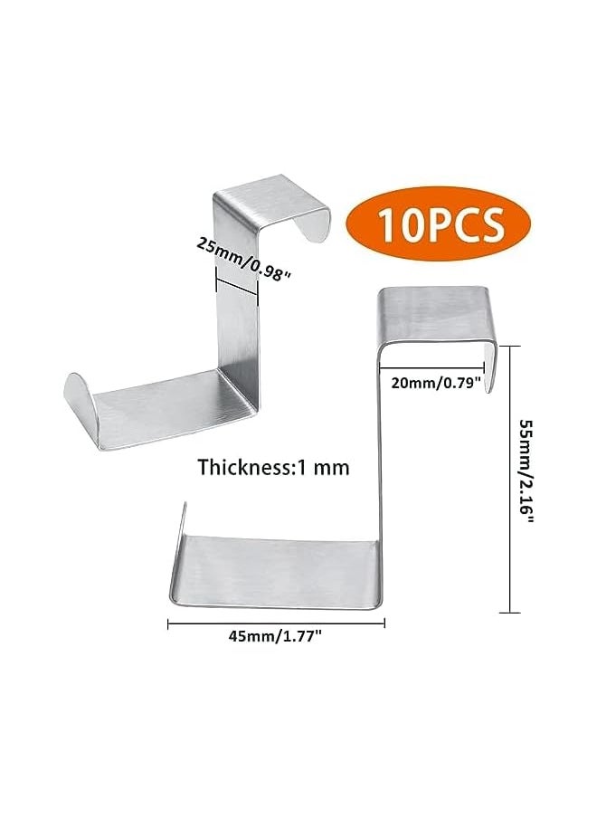 PROMASS promass 10 Pcs Over The Door Hooks Z-Shaped Hanging Hooks Dual Head Fits 3/4" and 1-3/4" Door Widths, Stainless Steel Reversible Single Hanger Hook for Door, Kitchen, Cabinet, Cupboard, Drawer  - Image 2