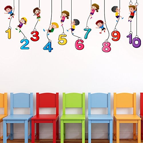 Luke and Lilly 1,2,3,4 Number Kids Wall Sticker(PVC Vinyl,60cm x160cm) - Image 1