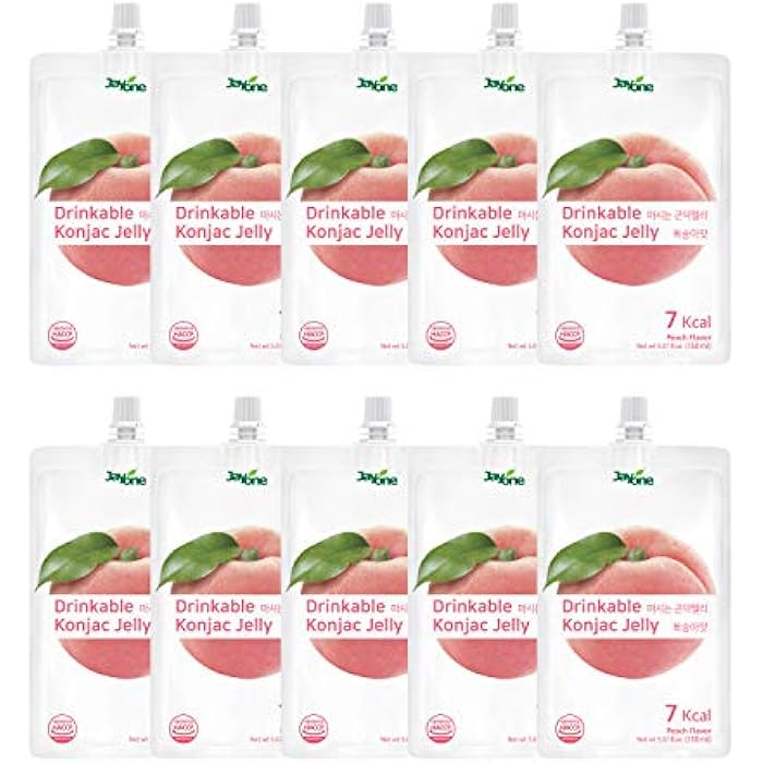 Jayone جيل كونجاك القابل للشرب من جايون (10 عبوات سعة 150 مل) - 0 جرام سكر، منخفض السعرات الحرارية، فقط 7 سعرات حرارية لكل عبوة (خوخ) - Image 1