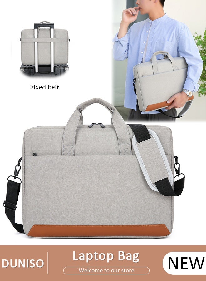 DUNISO 15.6 Inch Laptop Bag with Multi Compartment Lightweight Laptop Hand Bag Large Capacity Work Bag Crossbody Bag Travel Business Briefcase Water-Resistant Dust-proof Shoulder Messenger Bag for Men and Women Work Office - Image 1