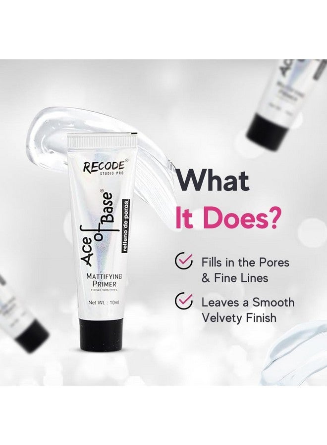 Recode Ace Of Base Mattifying Primer For Face Makeup 10Ml | Applicable On Oily & Dry Skin | Blurs Fine Lines, Wrinkles & Pores  - Image 3