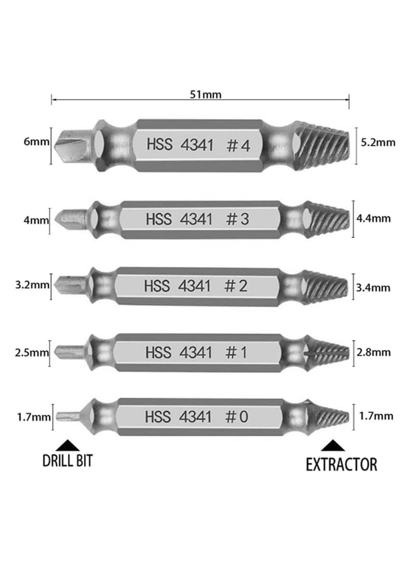 CMGTYYD. مجموعة مستخرج المسامير اللولبية، مجموعة مستخرج المسامير اللولبية التالفة، أداة إزالة المسامير اللولبية ذات الرأس المزدوج، أداة إزالة المسامير اللولبية، 6 قطع مستخرج المسامير اللولبية المكسورة، هدية للرجال للأجهزة الصدئة المكسورة - Image 2
