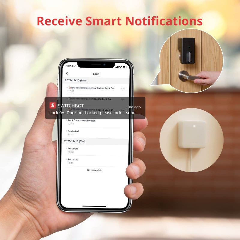 SwitchBot Smart Lock, Bluetooth Electronic Deadbolt Keyless Entry Door Lock for Front Door, Compatible with WiFi Bridge (Sold Separately), Fits Your Existing for Airbnbs Vacation Rentals - Image 5