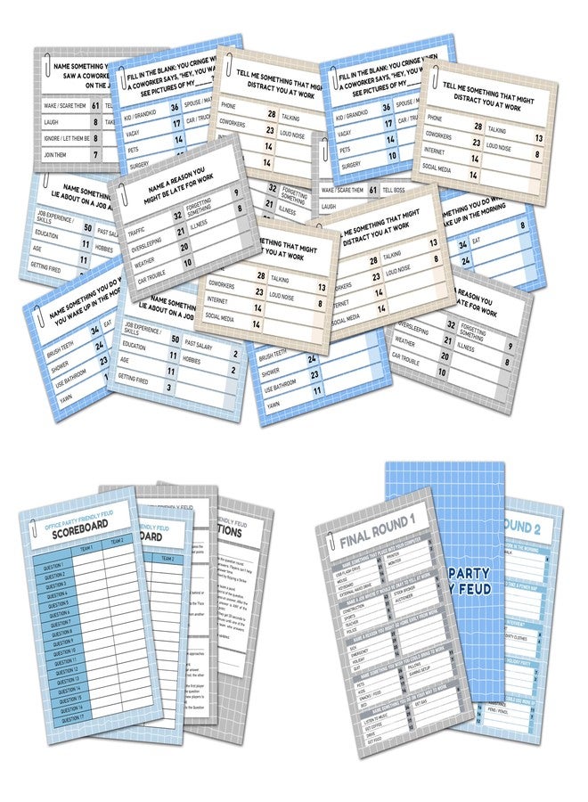 Mueddur Office Family Feud Game, Office Friendly Feud Games, Team Building Game for Work, Ice Breaker Work Party Games for Adults, Retirement Party Decorations, 05 - Image 1