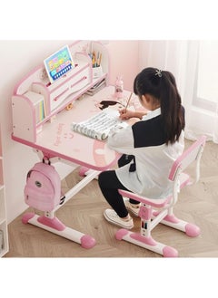 DubaiGallery Children's study desk, home desk, student writing table, adjustable chair set, simple desk, child work  - Image 1