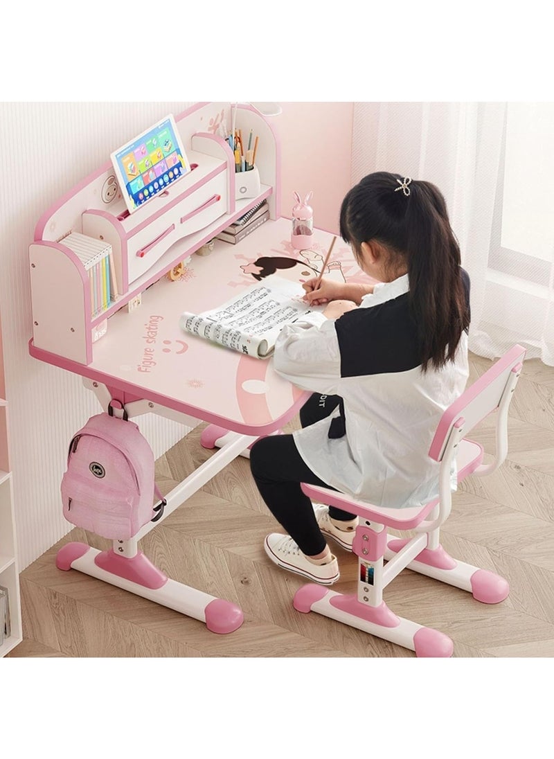 DubaiGallery Children's study desk, home desk, student writing table, adjustable chair set, simple desk, child work  - Image 1