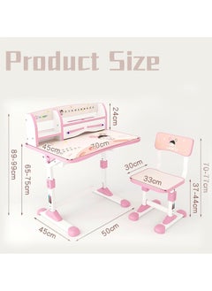 DubaiGallery Children's study desk, home desk, student writing table, adjustable chair set, simple desk, child work  - Image 4
