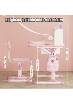 DubaiGallery Children's study desk, home desk, student writing table, adjustable chair set, simple desk, child work  - Image 3