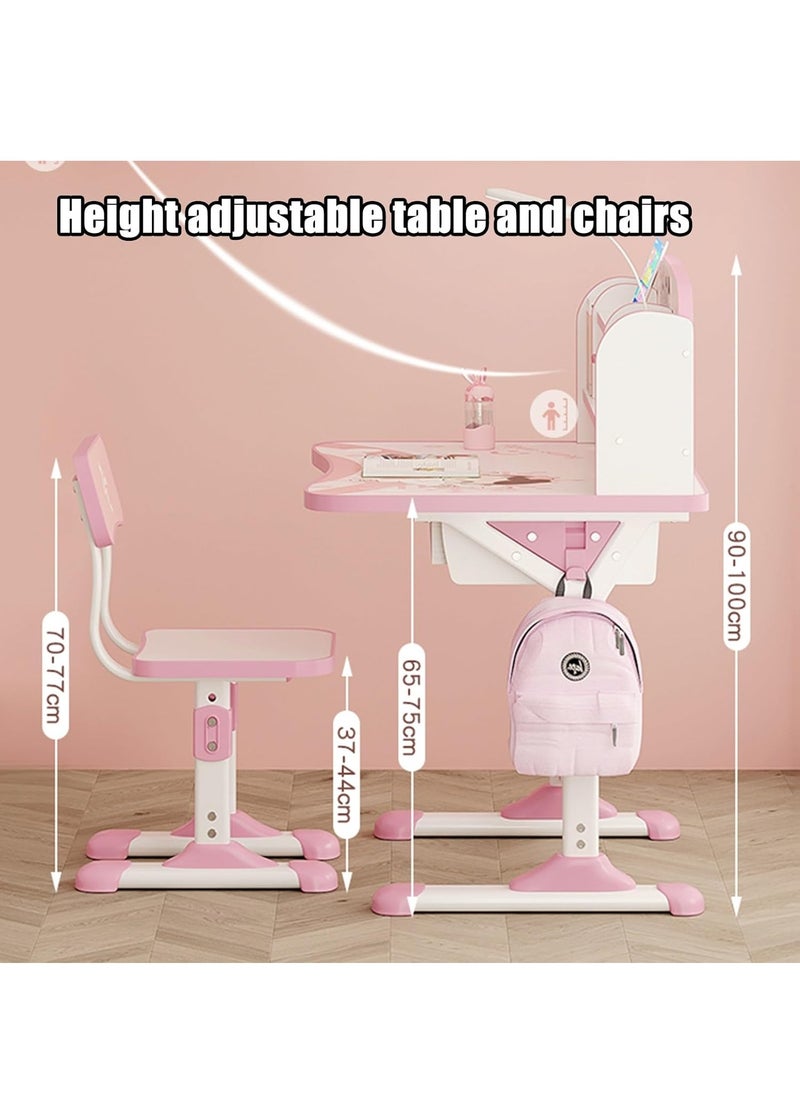 DubaiGallery Children's study desk, home desk, student writing table, adjustable chair set, simple desk, child work  - Image 3
