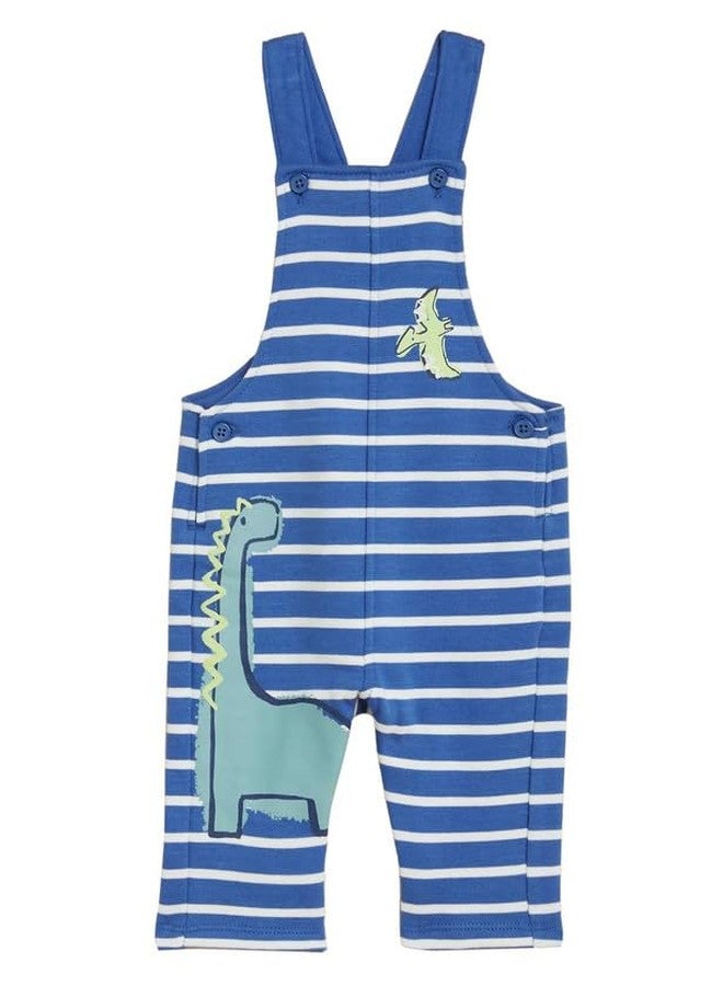 Marks & Spencer Cotton Rich Dinosaur Dungarees T784543BBLUE(0-3M) - Image 1