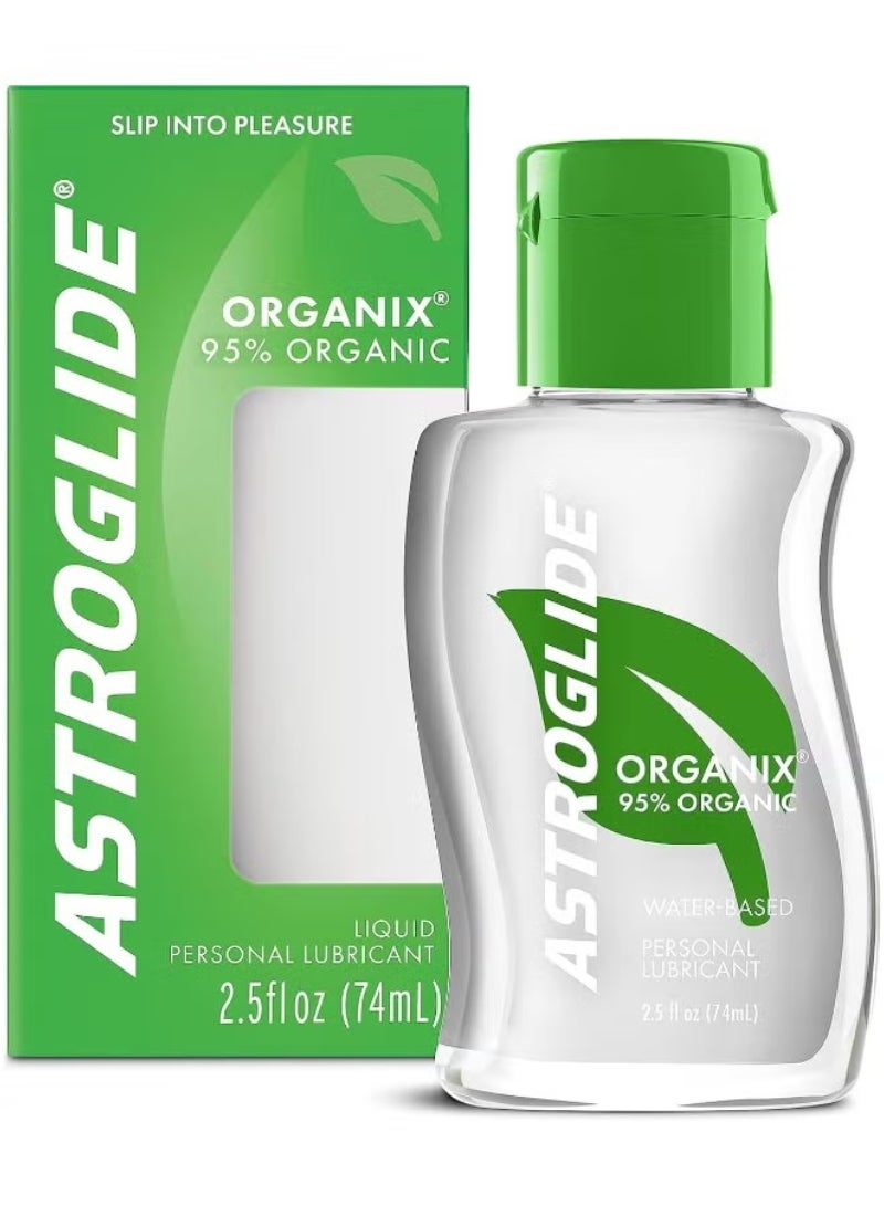 ASTROGLIDE زيت عضوي سائل، مزلق شخصي مائي، 2.5 أونصة.