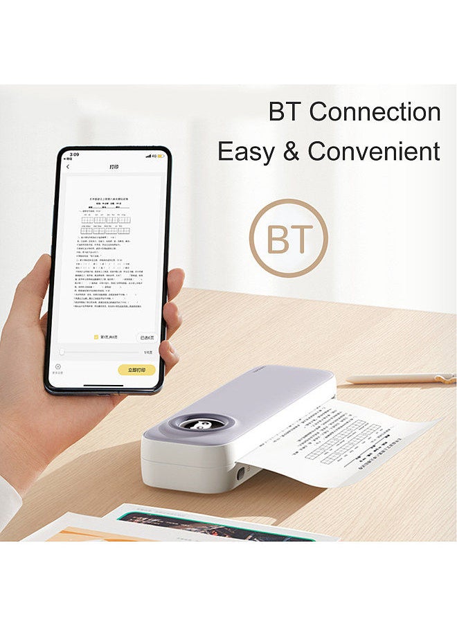 A4 Size Portable Printer Thermal Printing Wireless BT Travel Mobile Printer Support 4/8 inch Compatible with Android and iOS Window Mac System