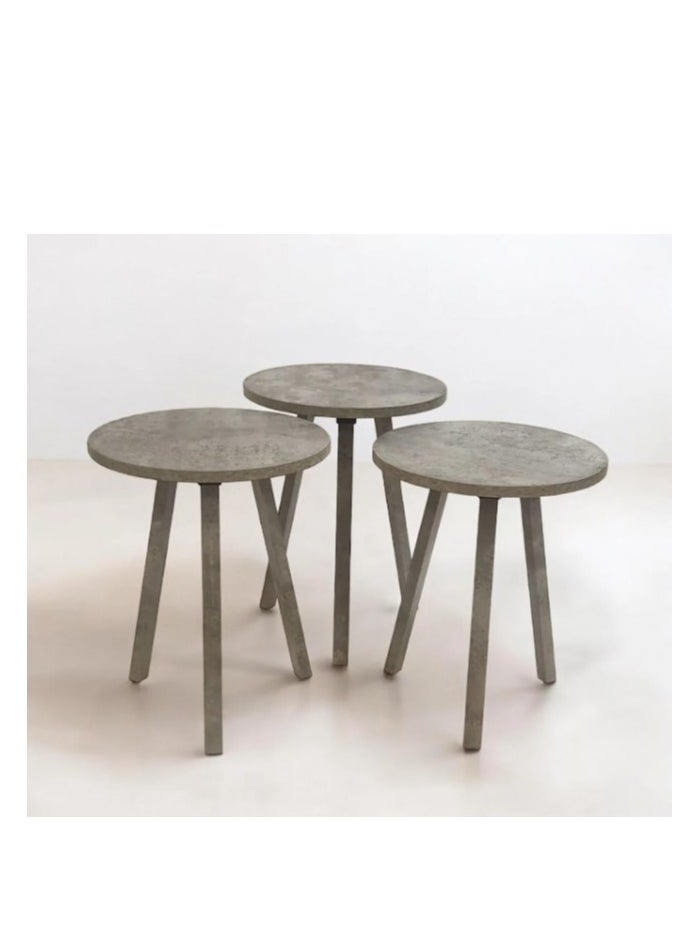 Generic - Coffee table set consisting of 3 pieces: the large table 51 * 38 cm, the middle table 47 * 38 cm, and the small table 44 * 38 cm. - Image 1
